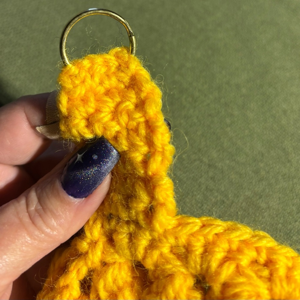 Yellow Crochet Key Holder